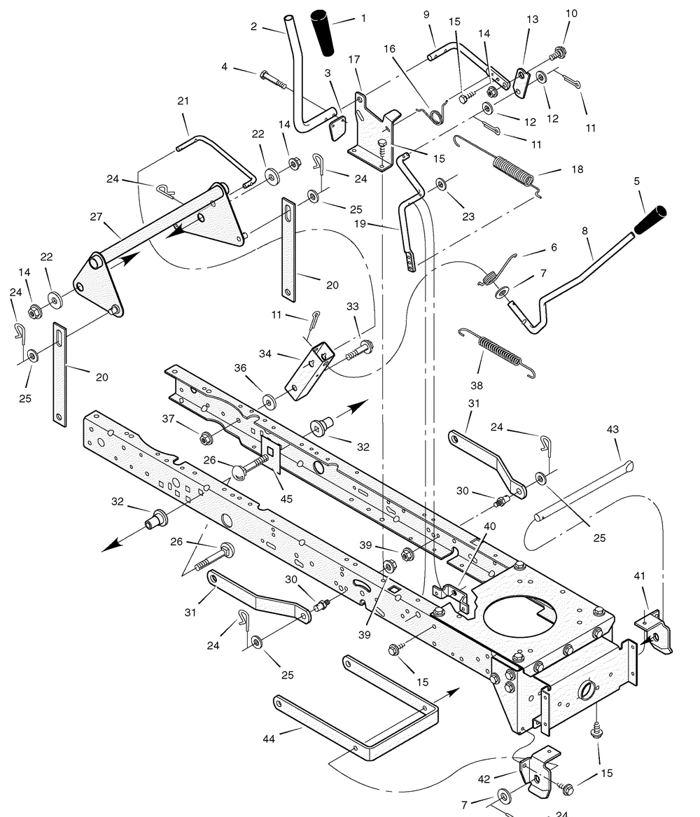 Mower Housing Suspension Diagram and Parts List for 425620X99B 2004 Briggs and Stratton Lawn Tractor